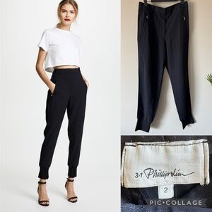 3.1 Phillip Lim Pinstripe Joggers Midnight Suiting trousers Navy Pants Sz 2
